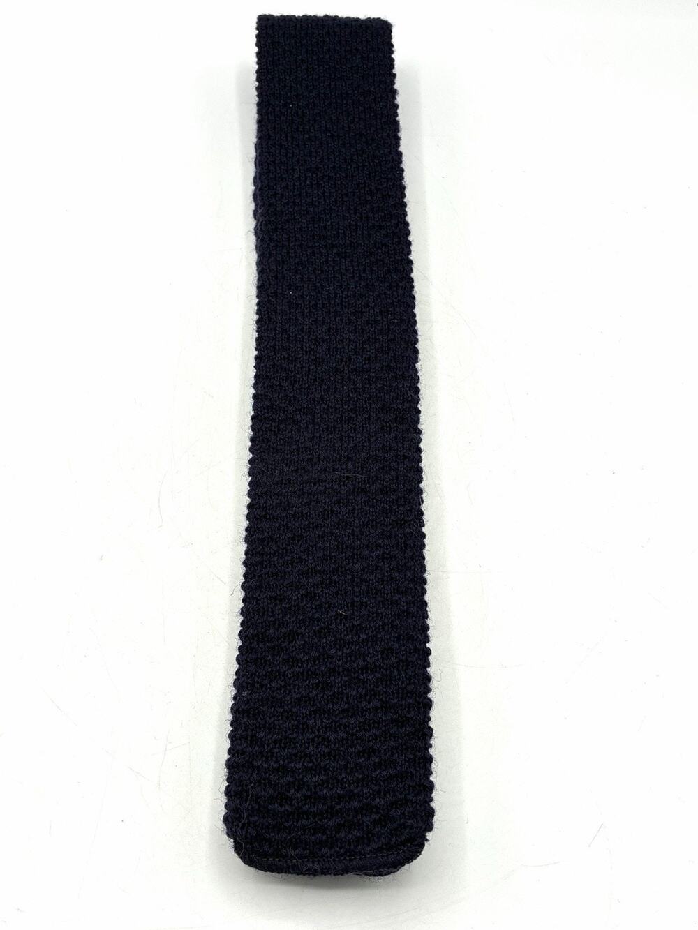 Pendleton Vintage Navy Knit Wool Tie Square End 52 Inch Mens Necktie